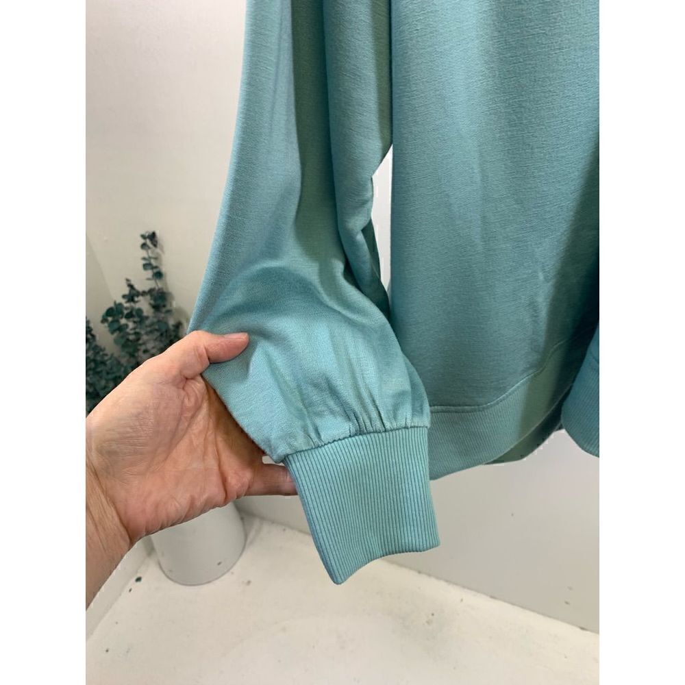 Three Dots Nile Blue 1/4 Zip Top Size L - Picture 7 of 13